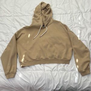 GAP Vintage Soft Cropped Hoodie in Sand Beige